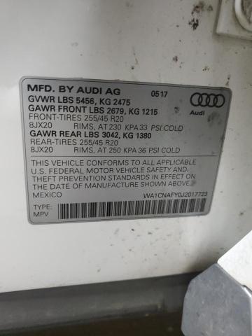 2018 AUDI Q5 PRESTIG WA1CNAFY0J2017723