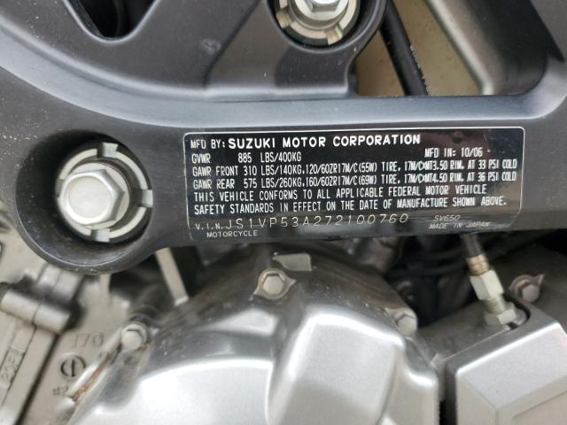 2007 SUZUKI SV650 JS1VP53A272100760