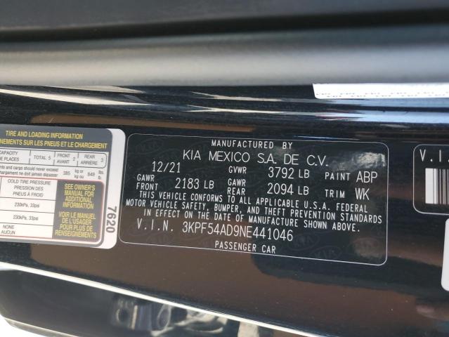 3KPF54AD9NE441046 2022 KIA FORTE