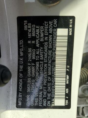 2018 HONDA CIVIC EX - SHHFK7H52JU235711