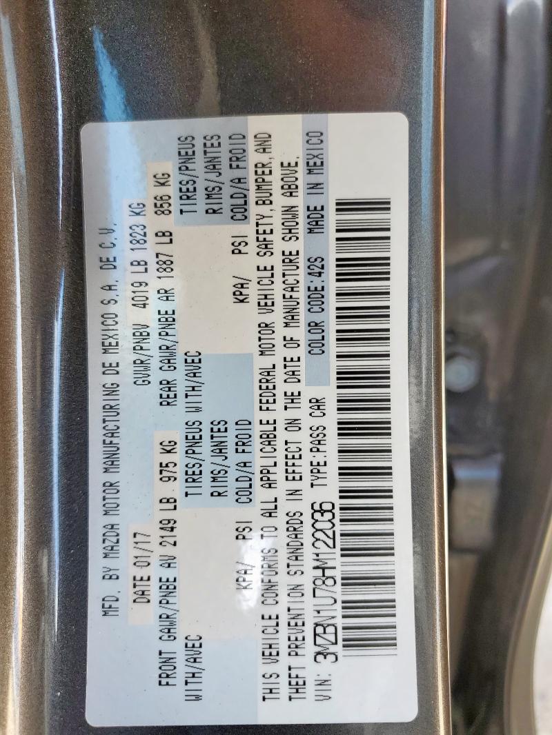 2017 MAZDA 3 SPORT 3MZBN1U78HM122036