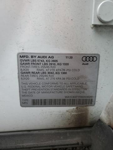 2021 AUDI SQ5 PRESTI WA1C4AFYXM2030261