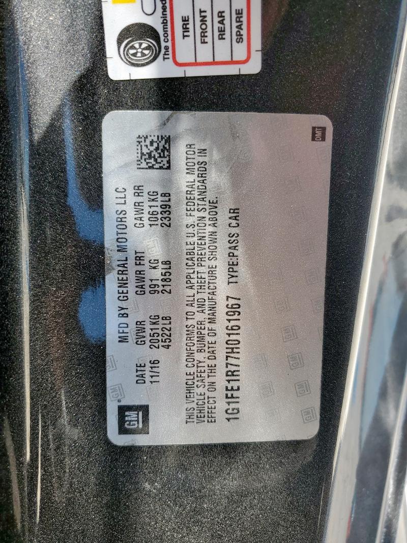 2017 CHEVROLET CAMARO SS 1G1FE1R77H0161967