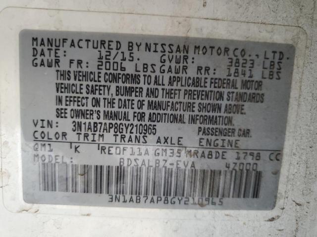 2016 NISSAN SENTRA S - 3N1AB7AP8GY210965