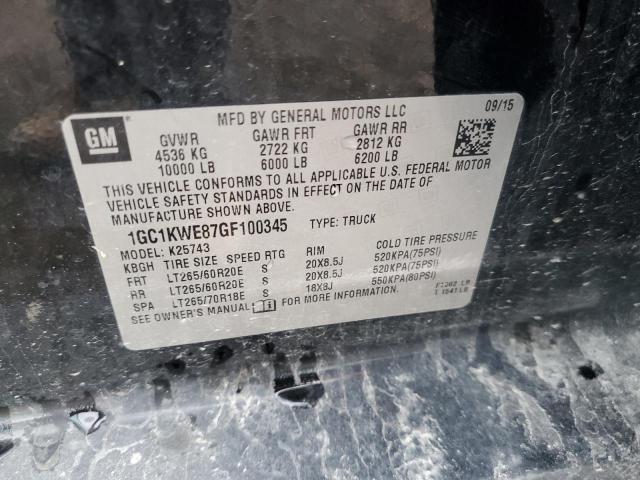 2016 CHEVROLET SILVERADO - 1GC1KWE87GF100345