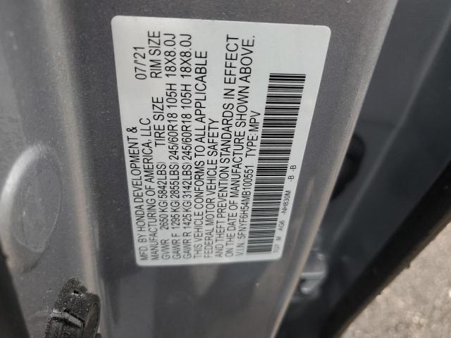 5FNYF6H54MB100551 2021 HONDA PILOT
