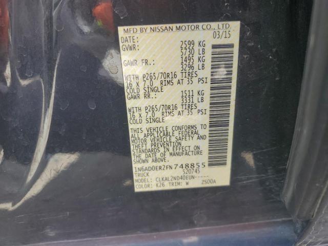 2015 NISSAN FRONTIER S - 1N6AD0ER2FN748855
