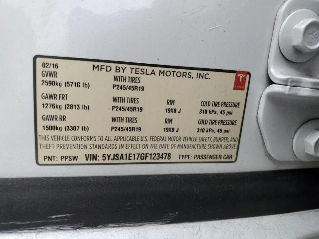 2016 TESLA MODEL S - 5YJSA1E17GF123478