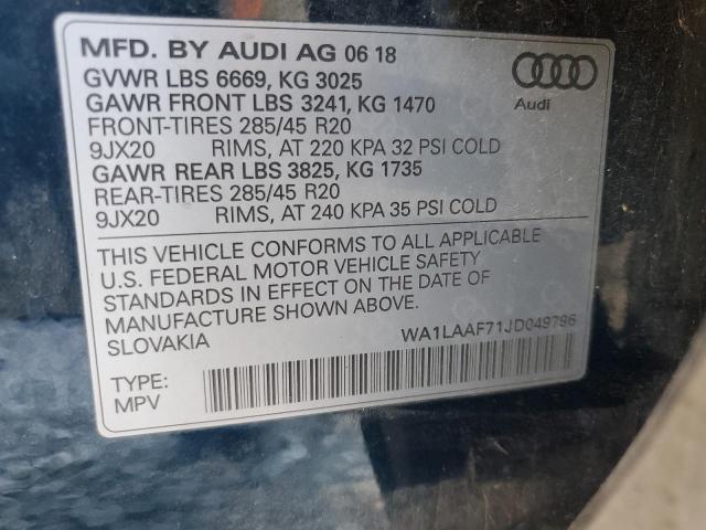 2018 AUDI Q7 WA1LAAF71JD049796