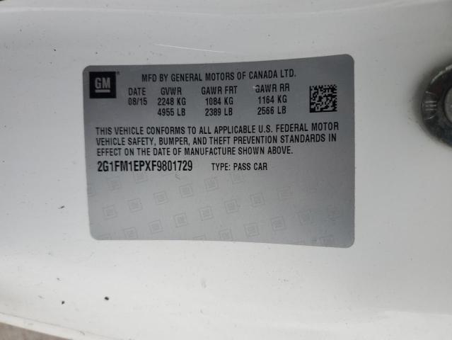 2015 CHEVROLET CAMARO ZL1 2G1FM1EPXF9801729