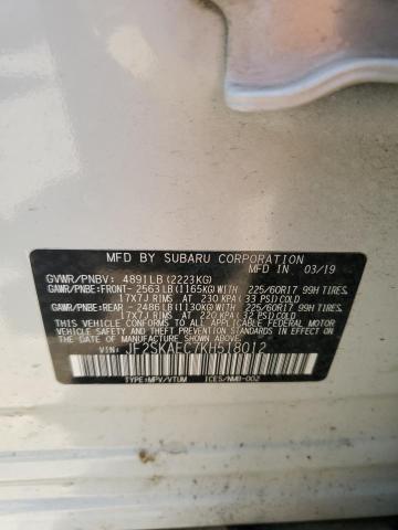 2019 SUBARU FORESTER P - JF2SKAEC7KH518012