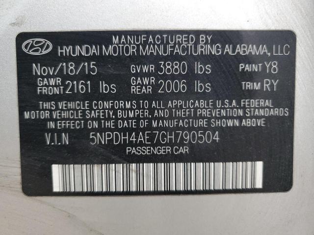 2016 HYUNDAI ELANTRA SE - 5NPDH4AE7GH790504