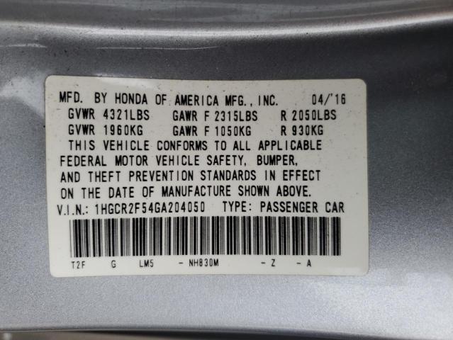 2016 HONDA ACCORD SPO - 1HGCR2F54GA204050