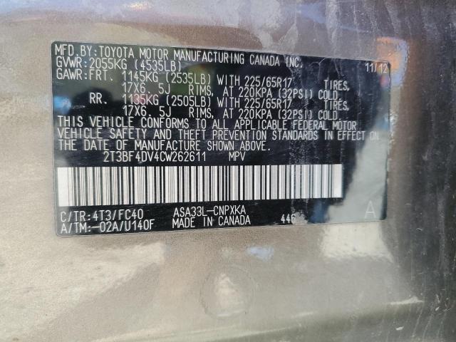 2012 TOYOTA RAV4 - 2T3BF4DV4CW262611