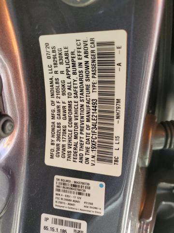 2020 HONDA CIVIC EX - 19XFC1F34LE214493