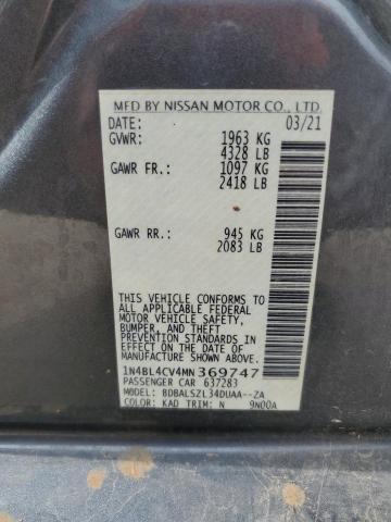 2021 NISSAN ALTIMA SR - 1N4BL4CV4MN369747