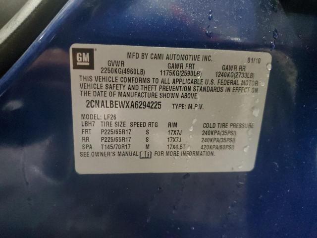 2CNALBEWXA6294225 2010 CHEVROLET EQUINOX