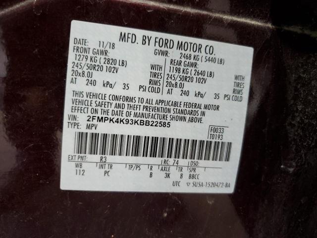 2019 FORD EDGE TITAN - 2FMPK4K93KBB22585