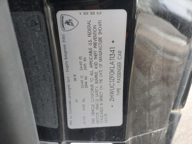 2019 LAMBORGHINI HURACAN ZHWUC1ZF0KLA11341