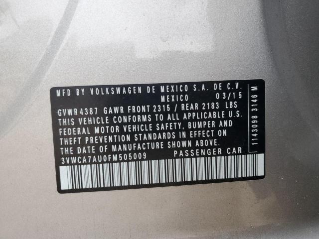 2015 VOLKSWAGEN GOLF SPORT - 3VWCA7AU0FM505009