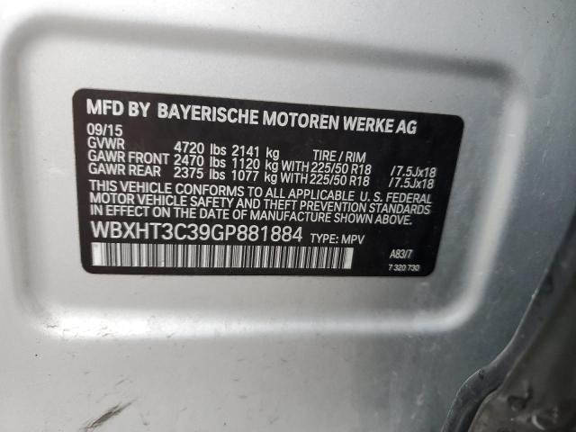 2016 BMW X1 XDRIVE2 - WBXHT3C39GP881884