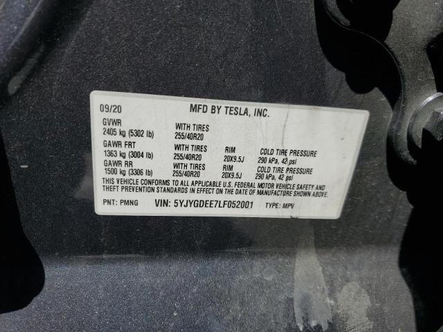 2020 TESLA MODEL Y - 5YJYGDEE7LF052001