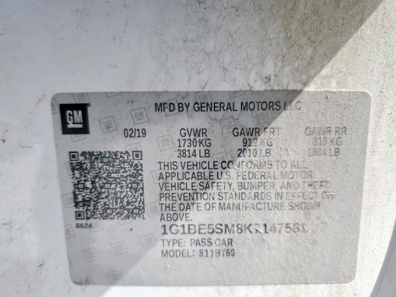 2019 CHEVROLET CRUZE LT - 1G1BE5SM8K7147581