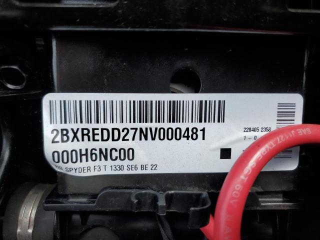 2022 CAN-AM SPYDER ROA 2BXREDD27NV000481
