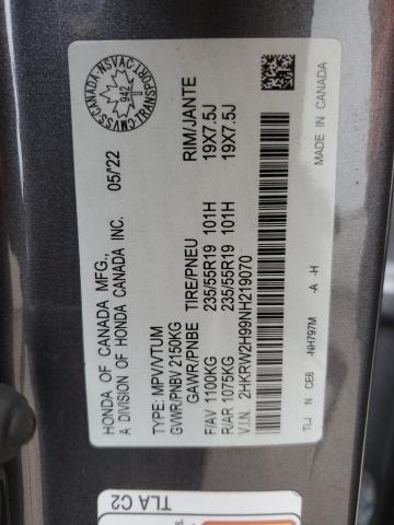2022 HONDA CR-V TOURI 2HKRW2H99NH219070