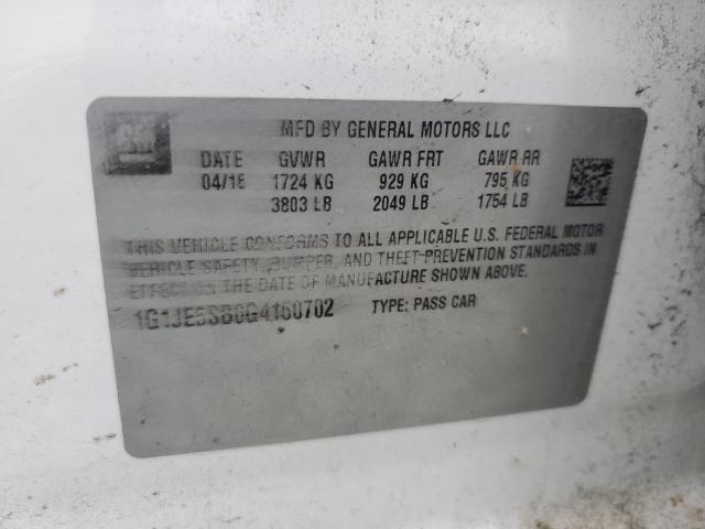 2016 CHEVROLET SONIC LTZ 1G1JE5SB0G4160702