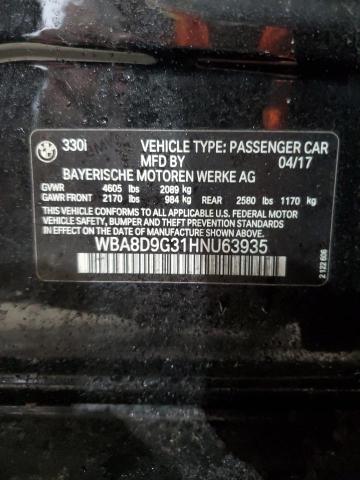 2017 BMW 330 XI WBA8D9G31HNU63935
