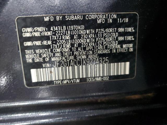 2019 SUBARU CROSSTREK - JF2GTACC1K9274325