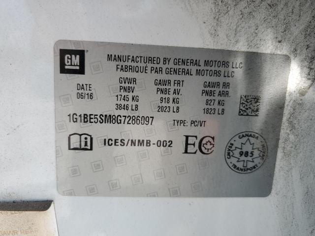 2016 CHEVROLET CRUZE LT - 1G1BE5SM8G7286097
