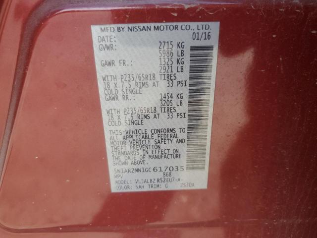 2016 NISSAN PATHFINDER - 5N1AR2MN1GC617035