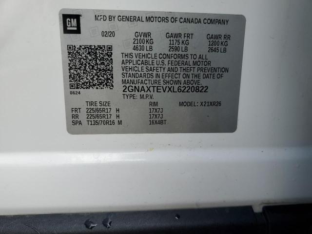 2020 CHEVROLET EQUINOX LT - 2GNAXTEVXL6220822