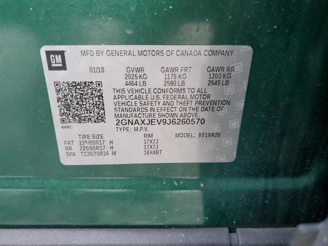 2018 CHEVROLET EQUINOX LT - 2GNAXJEV9J6260570