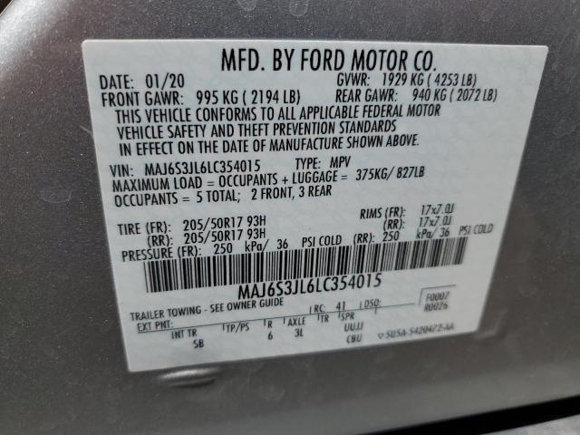 2020 FORD ECOSPORT S - MAJ6S3JL6LC354015
