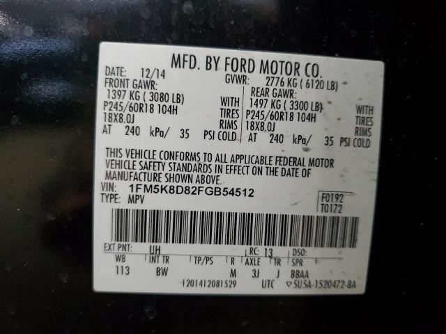 2015 FORD EXPLORER X - 1FM5K8D82FGB54512