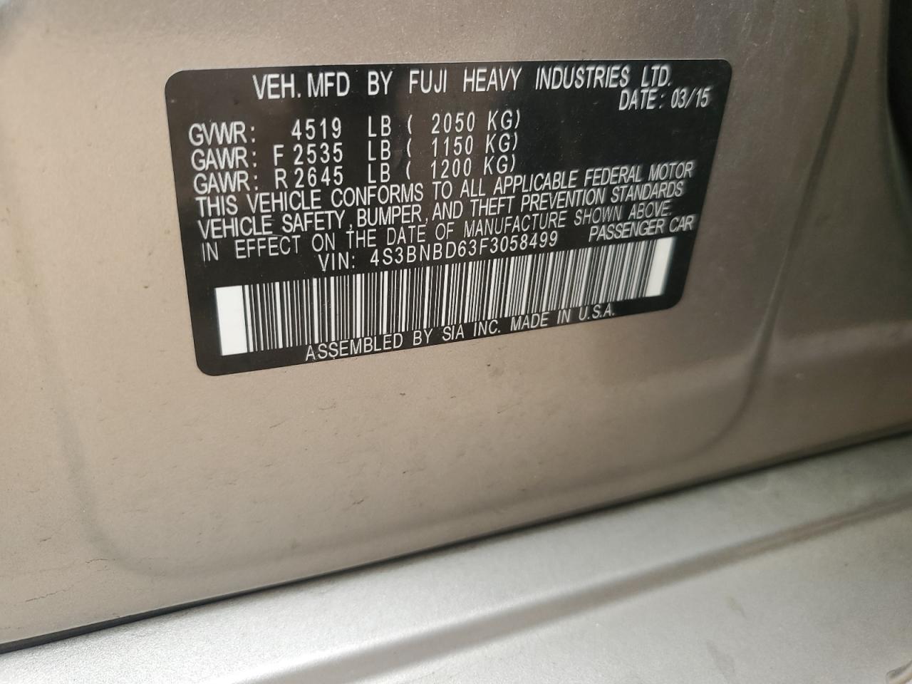 SUBARU LEGACY 2.5I PREMIUM