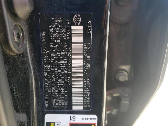 2019 TOYOTA CAMRY L - 4T1B11HK4KU752034