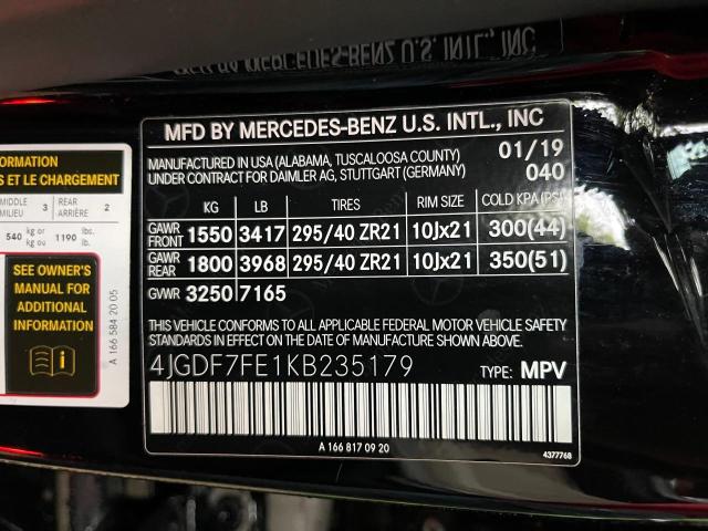 2019 MERCEDES-BENZ GLS 63 AMG - 4JGDF7FE1KB235179
