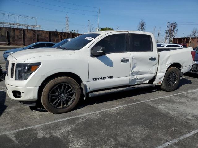 NISSAN TITAN SV 2018 white  gas 1N6AA1E68JN533364 photo #1