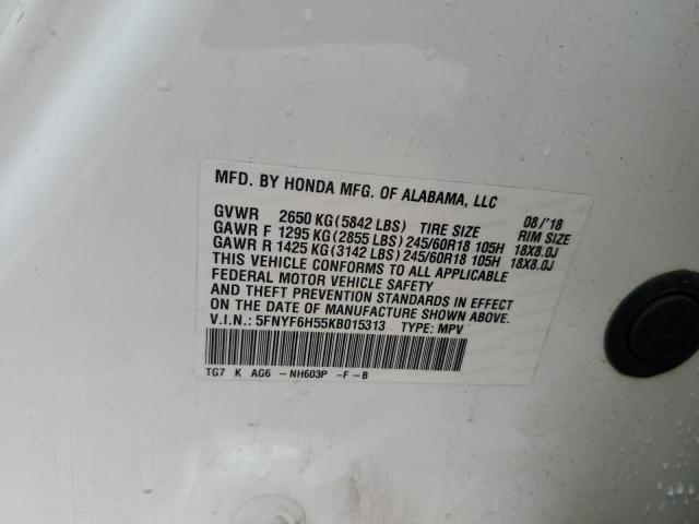 2019 HONDA PILOT EXL - 5FNYF6H55KB015313