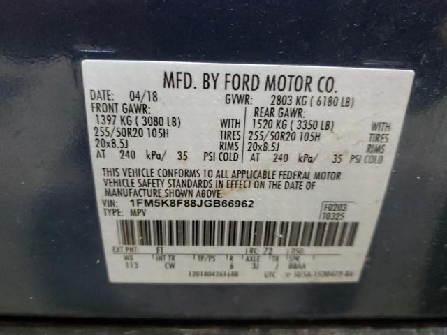 2018 FORD EXPLORER L - 1FM5K8F88JGB66962