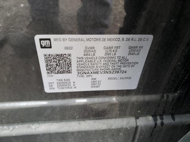 2022 CHEVROLET EQUINOX RS 3GNAXMEV3NS239724