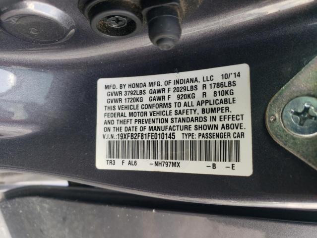 2015 HONDA CIVIC EX - 19XFB2F81FE010145