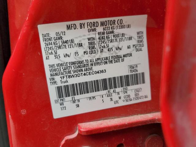 2012 FORD SUPER DUTY F-350 W/D #3276471763
