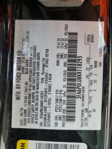 2019 FORD FUSION SE - 3FA6P0LU8KR118293