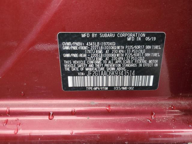 2019 SUBARU CROSSTREK - JF2GTAAC6K9343514