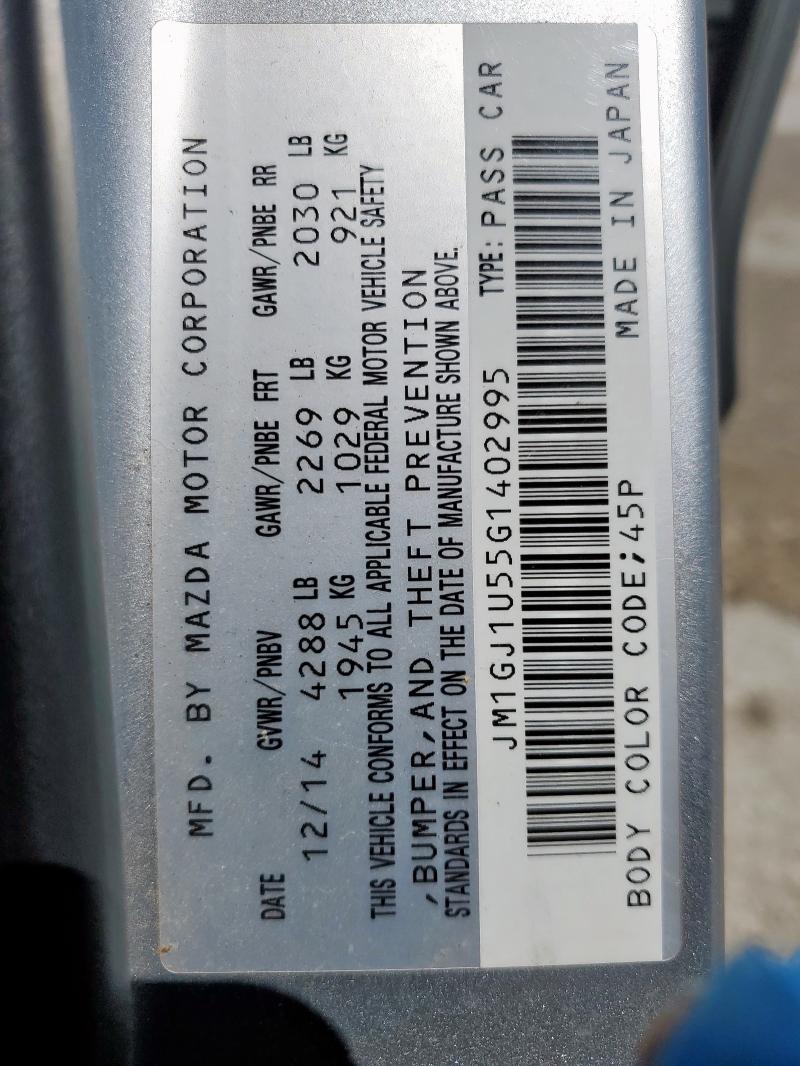 2016 MAZDA 6 SPORT - JM1GJ1U55G1402995